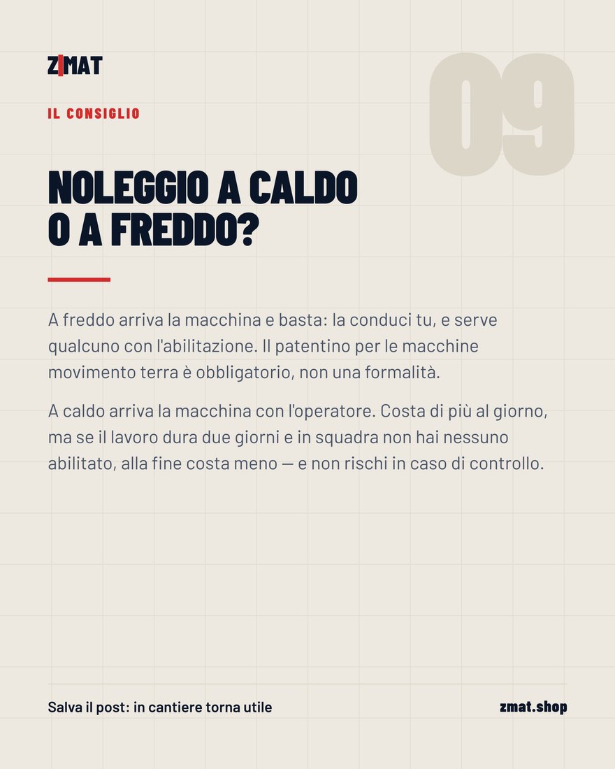 Differenza fra noleggio a caldo e a freddo